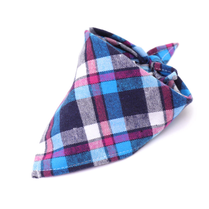 KFX-0035389 Scottish Style Spring Cotton Triangle Scarf in Flannel Design