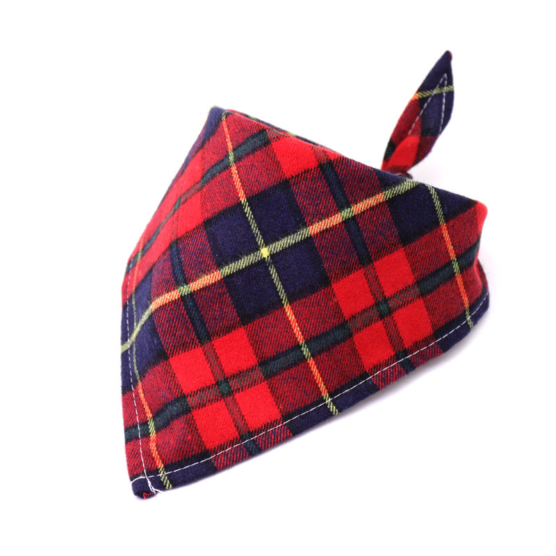 KFX-0035389 Scottish Style Spring Cotton Triangle Scarf in Flannel Design
