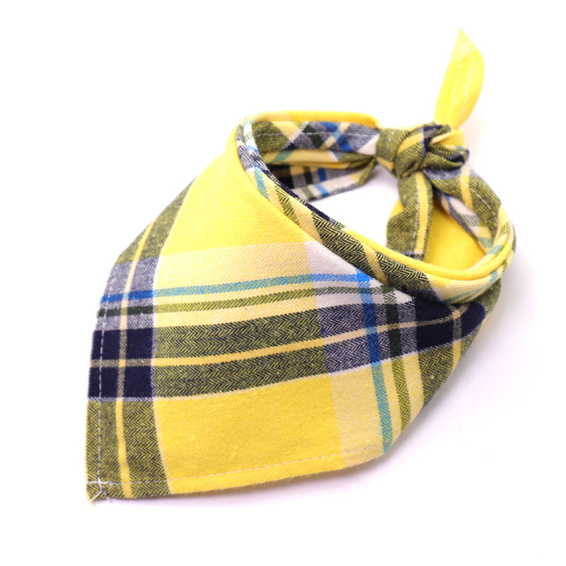 KFX-0035389 Scottish Style Spring Cotton Triangle Scarf in Flannel Design