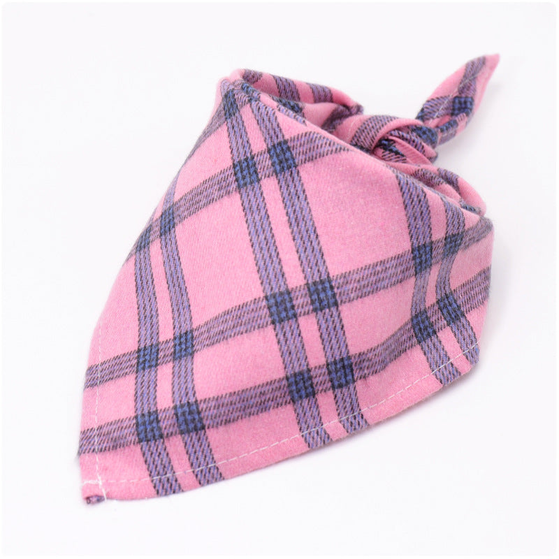 KFX-0035389 Scottish Style Spring Cotton Triangle Scarf in Flannel Design