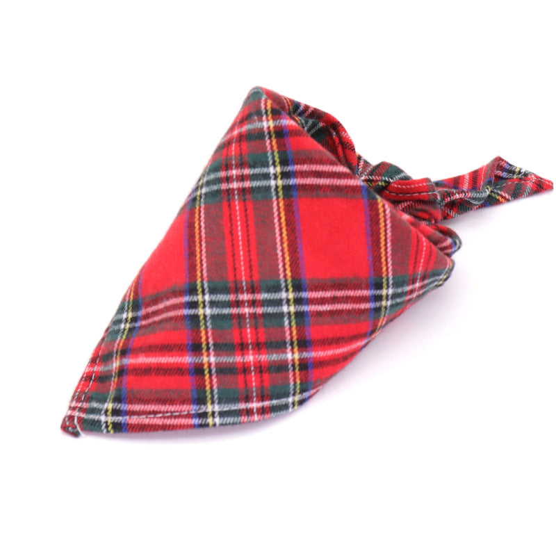 KFX-0035389 Scottish Style Spring Cotton Triangle Scarf in Flannel Design