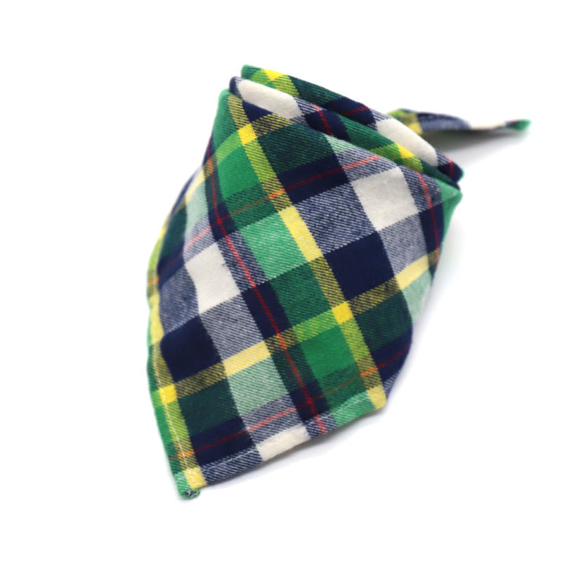KFX-0035389 Scottish Style Spring Cotton Triangle Scarf in Flannel Design