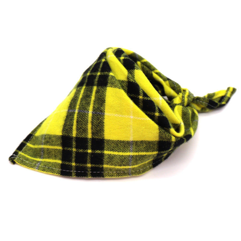 KFX-0035389 Scottish Style Spring Cotton Triangle Scarf in Flannel Design