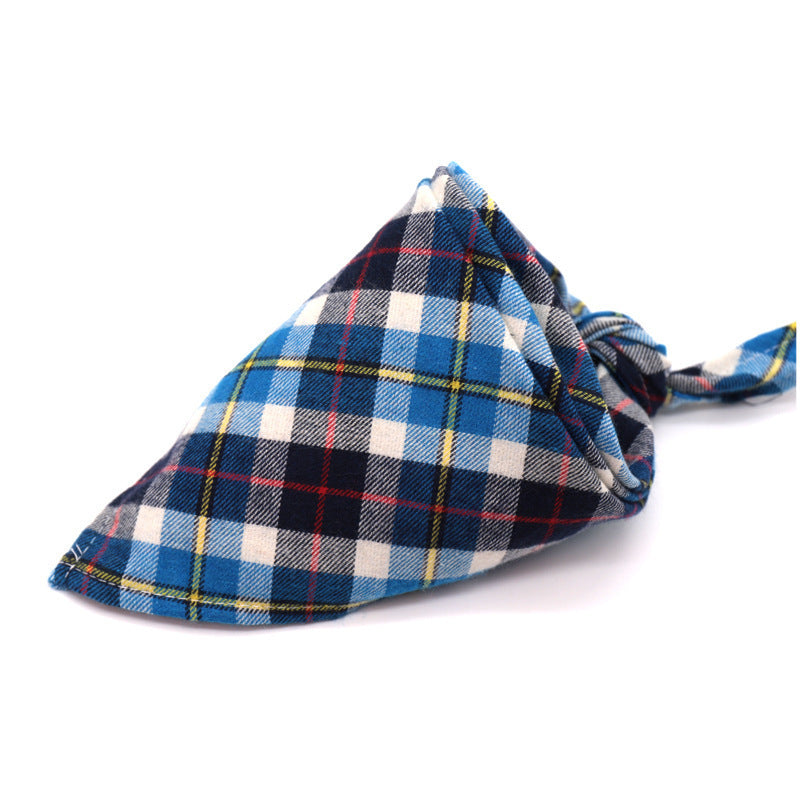 KFX-0035389 Scottish Style Spring Cotton Triangle Scarf in Flannel Design