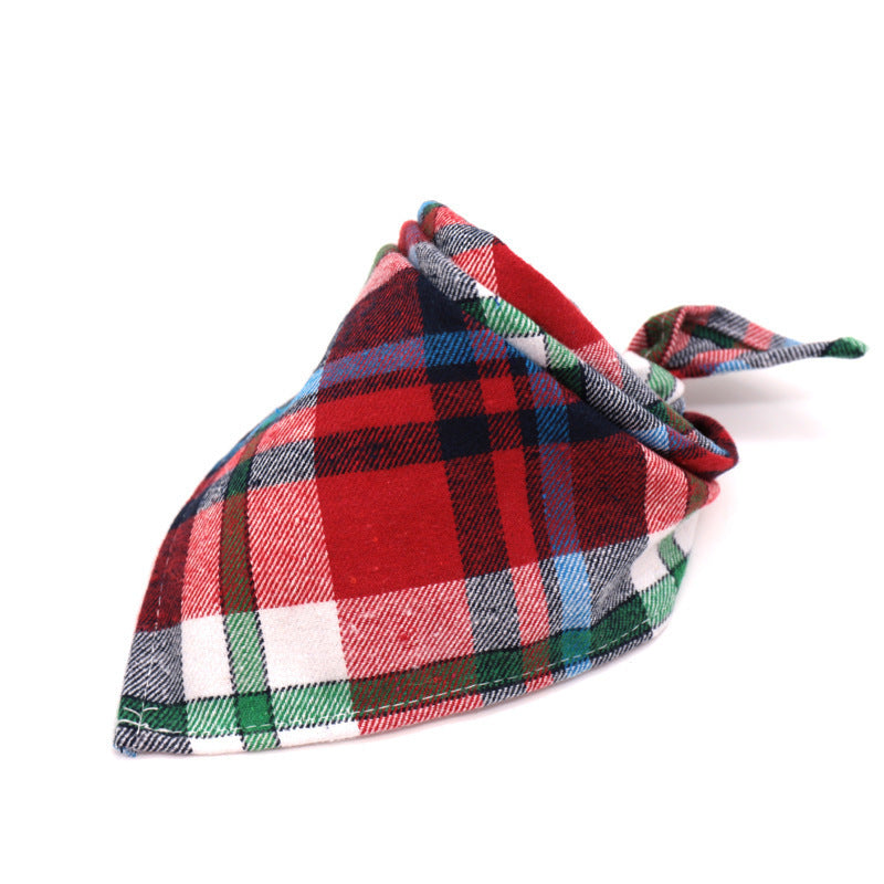 KFX-0035389 Scottish Style Spring Cotton Triangle Scarf in Flannel Design