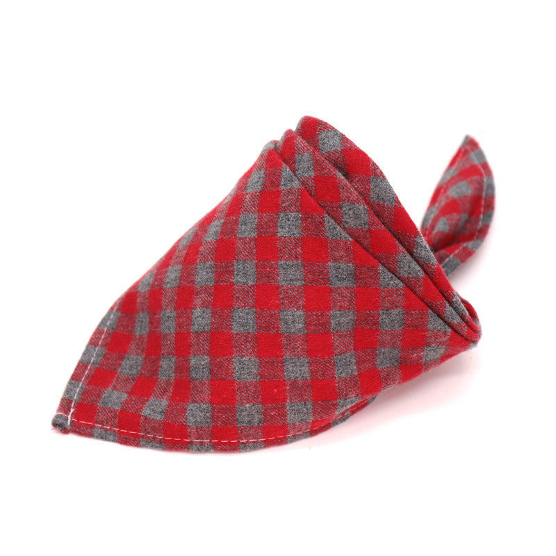 KFX-0035389 Scottish Style Spring Cotton Triangle Scarf in Flannel Design
