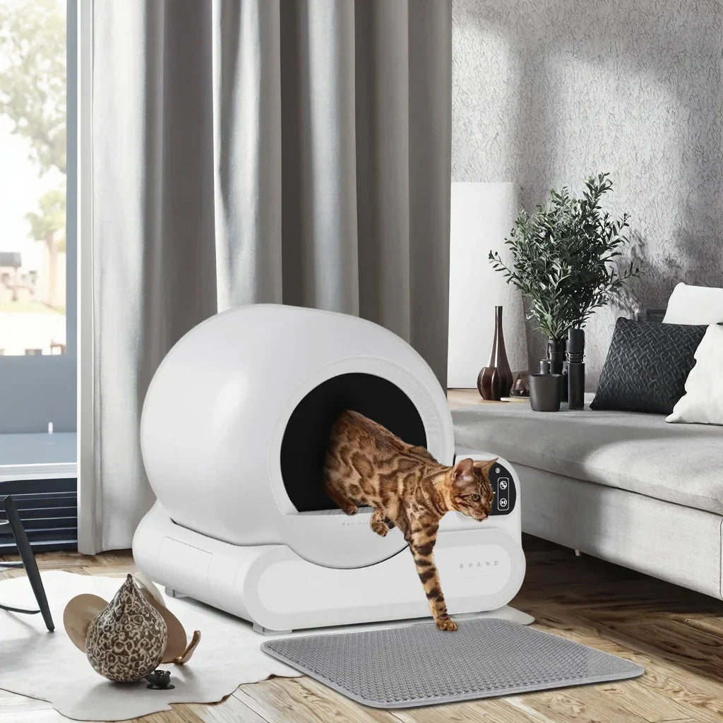 KFX-003539 Ultra Large Smart Cat Litter Box with APP Control and Automatic Cleaning, 65L Capacity, Odor Control