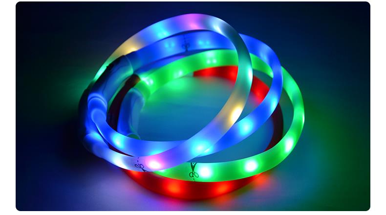 KFX-0035773 Luminous Adjustable Dog and Cat Collar with Soft Rubber Design to Enhance Visibility