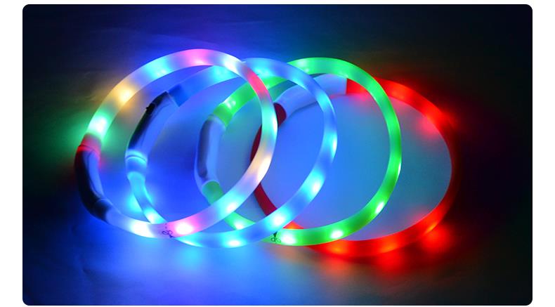 KFX-0035773 Luminous Adjustable Dog and Cat Collar with Soft Rubber Design to Enhance Visibility