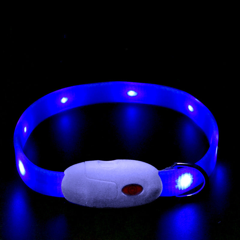 KFX-0035773 Luminous Adjustable Dog and Cat Collar with Soft Rubber Design to Enhance Visibility