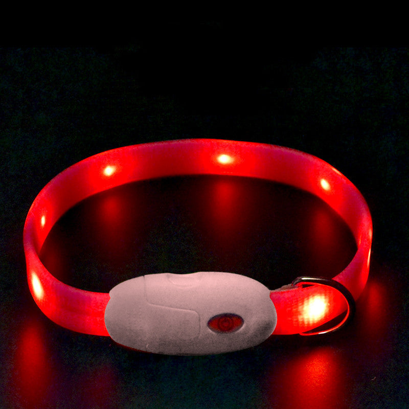 KFX-0035773 Luminous Adjustable Dog and Cat Collar with Soft Rubber Design to Enhance Visibility
