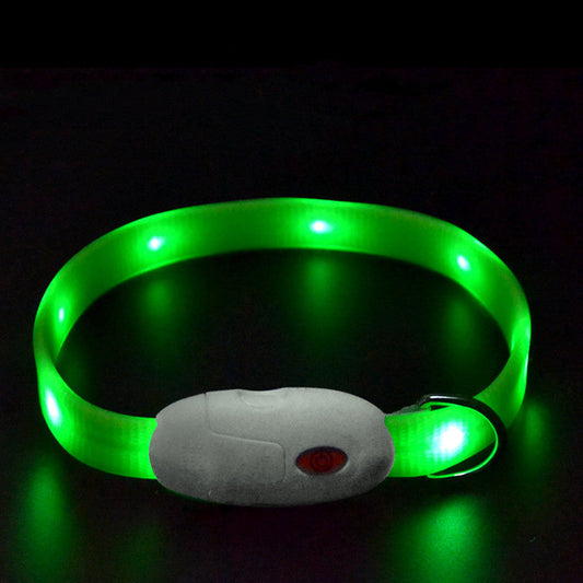 KFX-0035773 Luminous Adjustable Dog and Cat Collar with Soft Rubber Design to Enhance Visibility