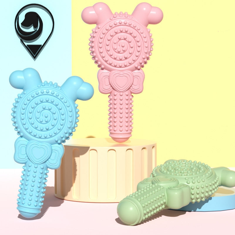 KFX-0038589 Molar Bite-resistant TPR Lollipop Dog Toy in Various Colors