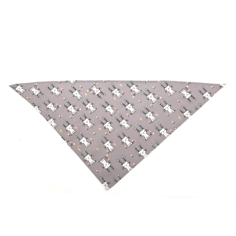 KFX-0041149 Cute Animal Pattern Cotton Pet Bandana for Dogs - Soft, Breathable Scarf - 65x45cm