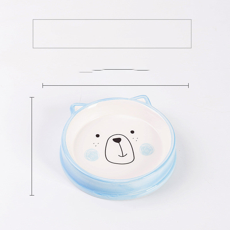KFX-0043709 Ceramic Cat Food Bowl with Smooth Matte Glaze for Easy Cleaning