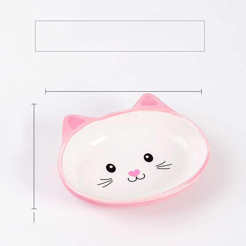 KFX-0043709 Ceramic Cat Food Bowl with Smooth Matte Glaze for Easy Cleaning