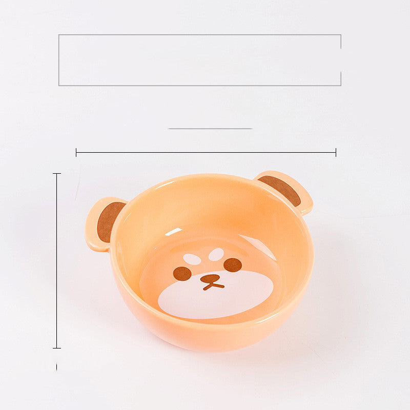 KFX-0043709 Ceramic Cat Food Bowl with Smooth Matte Glaze for Easy Cleaning