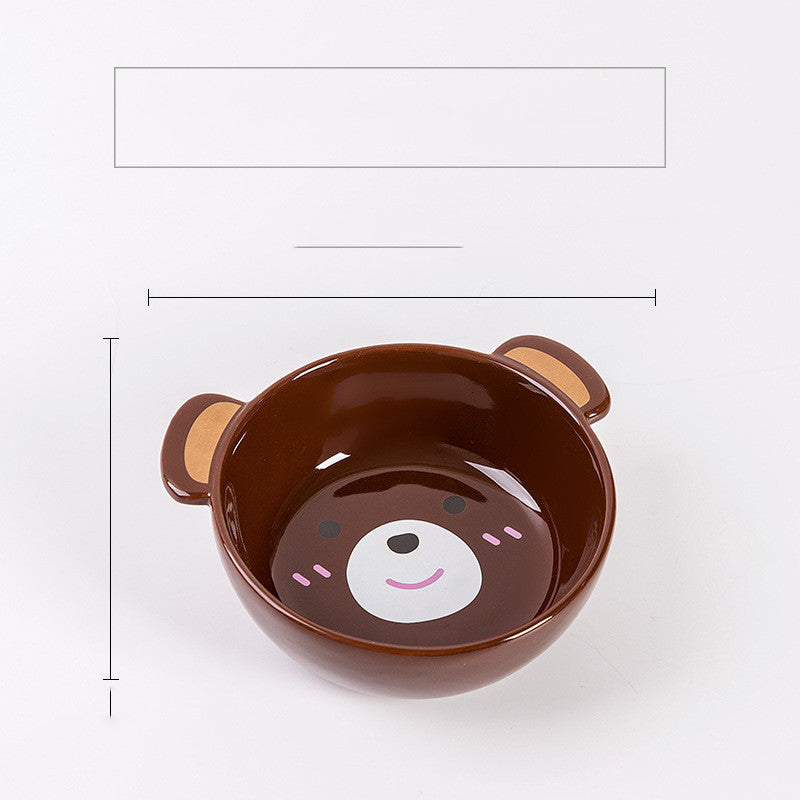 KFX-0043709 Ceramic Cat Food Bowl with Smooth Matte Glaze for Easy Cleaning