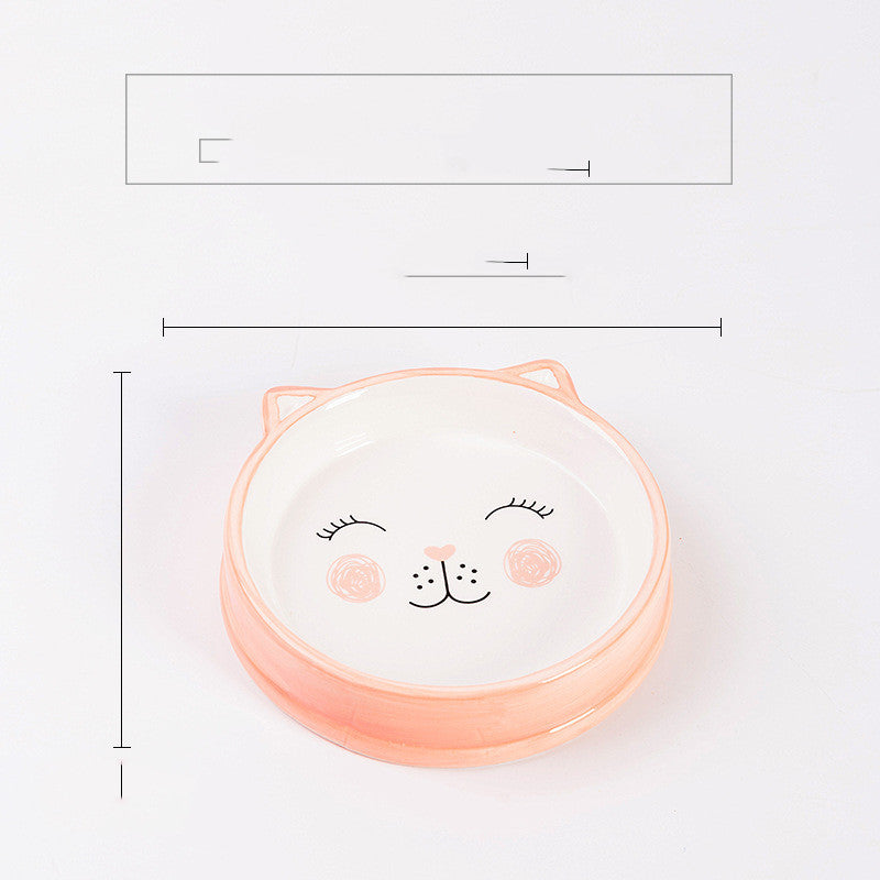 KFX-0043709 Ceramic Cat Food Bowl with Smooth Matte Glaze for Easy Cleaning