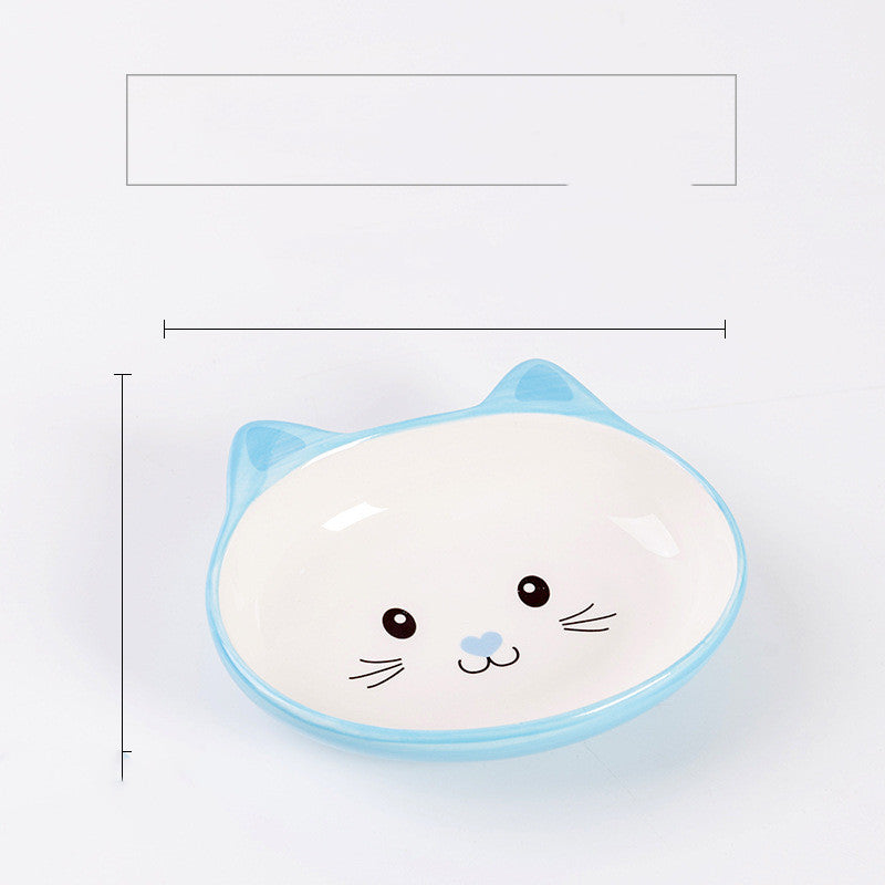 KFX-0043709 Ceramic Cat Food Bowl with Smooth Matte Glaze for Easy Cleaning