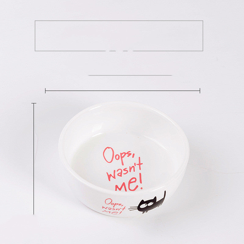 KFX-0043709 Ceramic Cat Food Bowl with Smooth Matte Glaze for Easy Cleaning