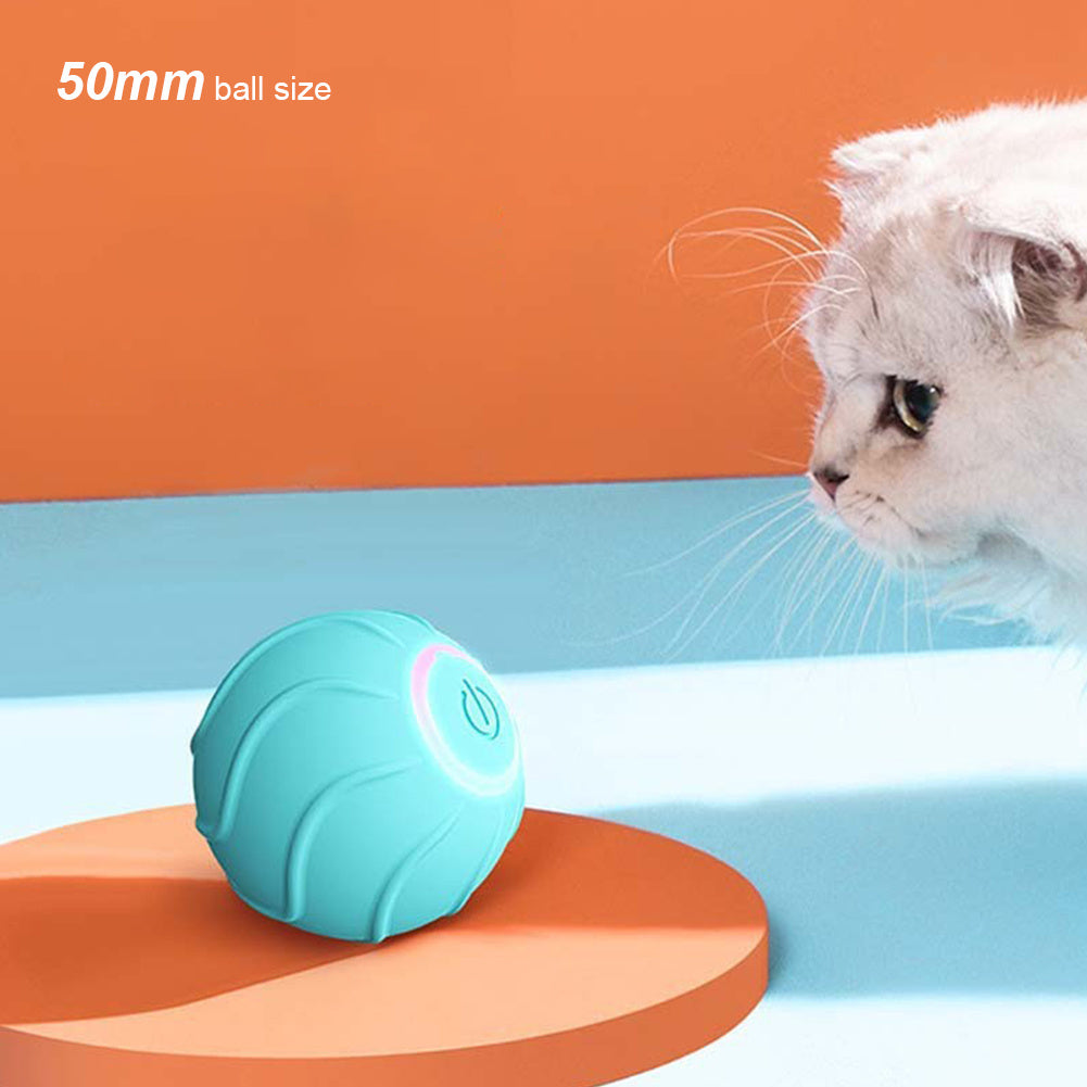 KFX-0046781 Automatic Bouncing Cat Ball Toy - Interactive Self-Moving Kitten Playball for Indoor Exercise and Cognitive Development