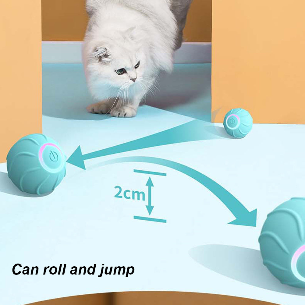 KFX-0046781 Automatic Bouncing Cat Ball Toy - Interactive Self-Moving Kitten Playball for Indoor Exercise and Cognitive Development