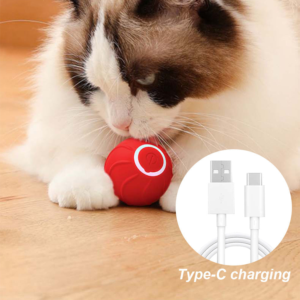 KFX-0046781 Automatic Bouncing Cat Ball Toy - Interactive Self-Moving Kitten Playball for Indoor Exercise and Cognitive Development