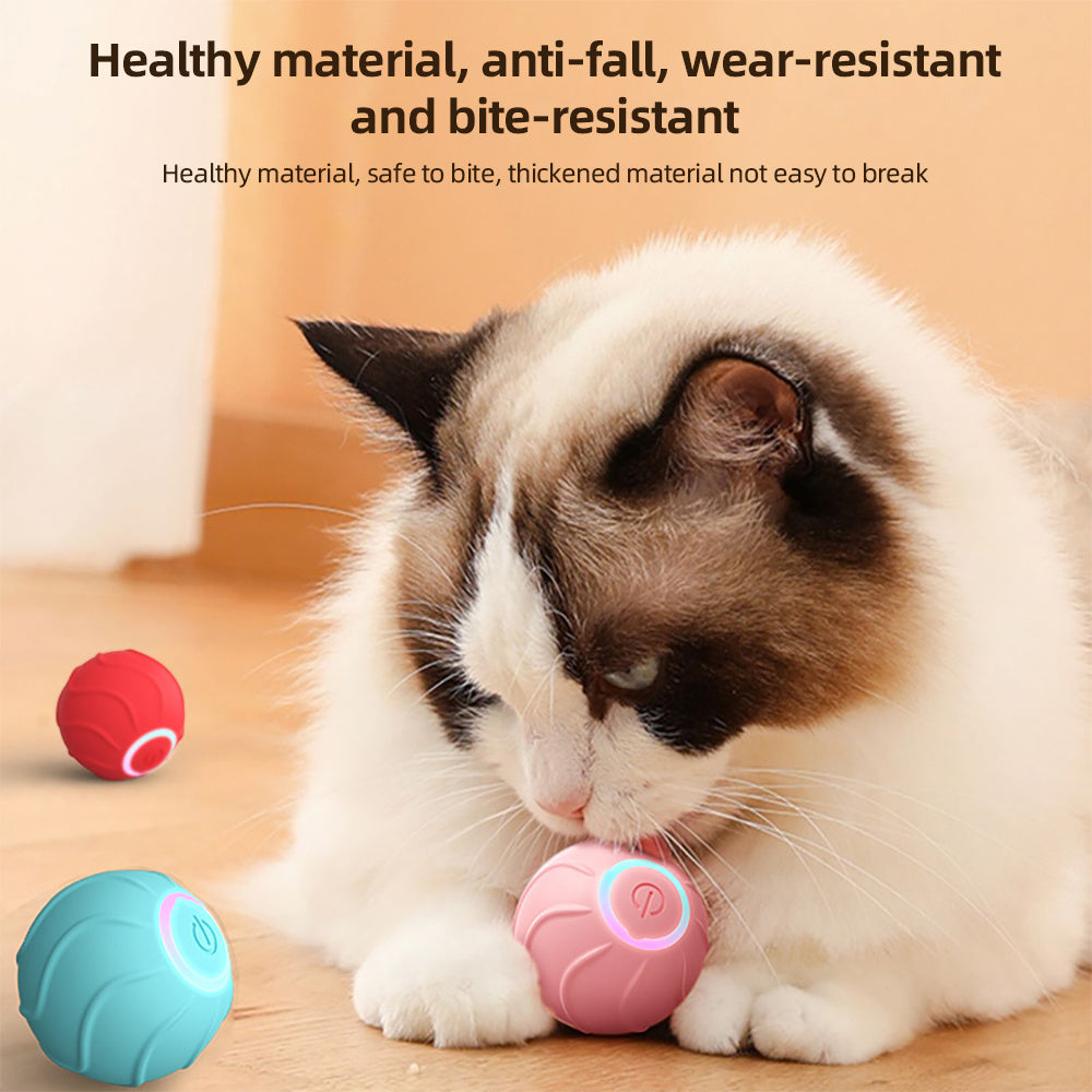 KFX-0046781 Automatic Bouncing Cat Ball Toy - Interactive Self-Moving Kitten Playball for Indoor Exercise and Cognitive Development