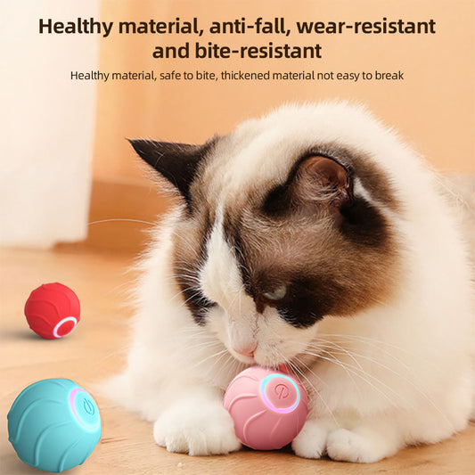 KFX-0046781 Automatic Bouncing Cat Ball Toy - Interactive Self-Moving Kitten Playball for Indoor Exercise and Cognitive Development