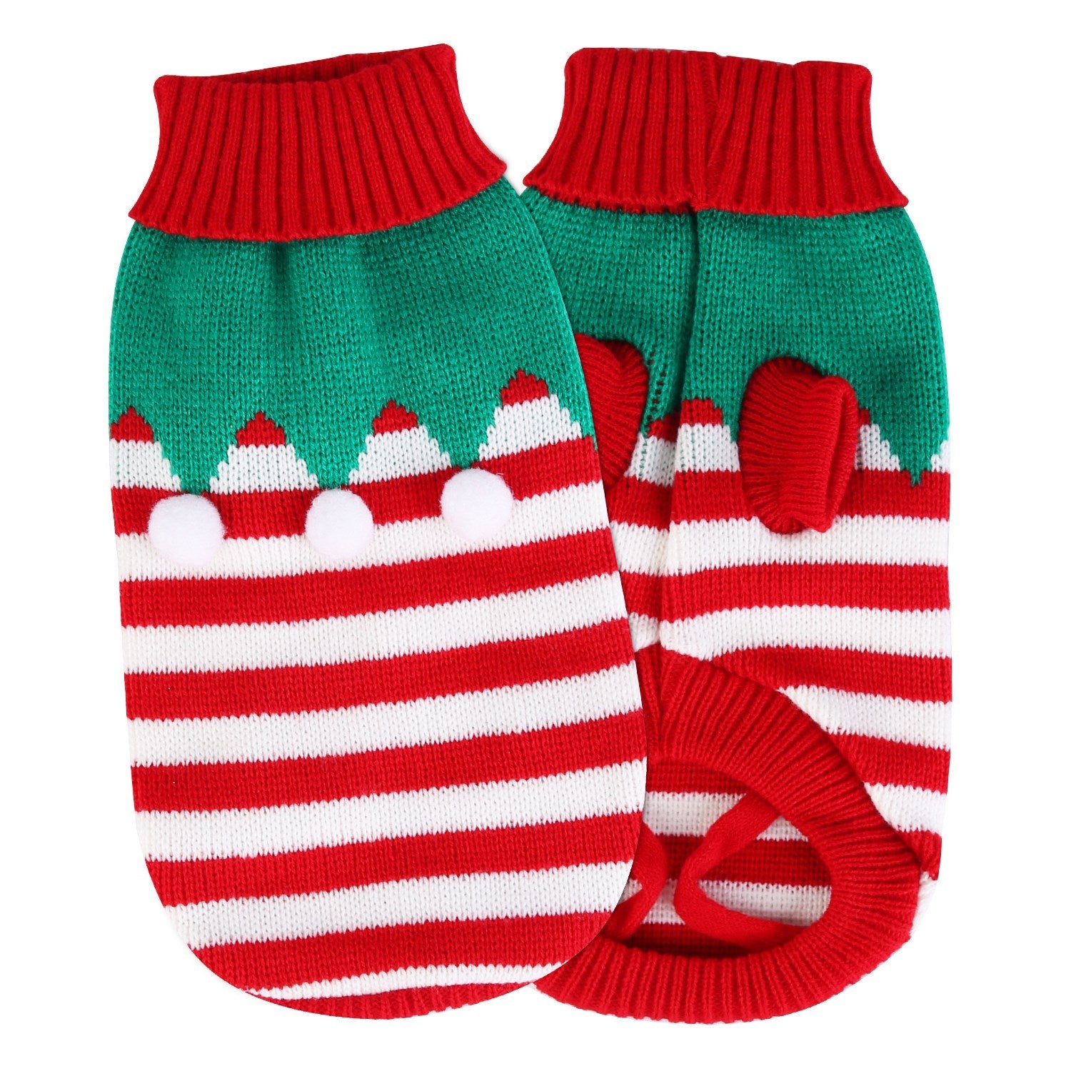 KFX-0047293 Pet Christmas Turtleneck Sweater for Dogs and Cats - Cozy Snowman and Furball Designs in Multiple Sizes