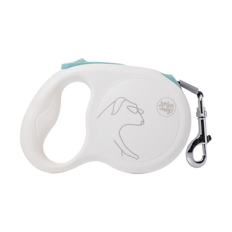 KFX-0049085 Pet Retractable Leash for Dogs of All Sizes - Nylon Traction Belt in Cream White