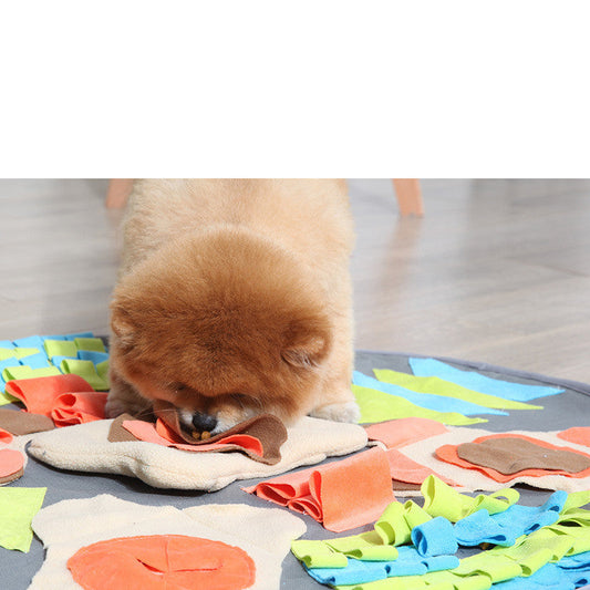 KFX-0050109 Pet Sniffing Pad for Cats and Dogs, Universal Size, Cloth Material, Round Orange and Pink Blue Options, Bone-Shaped Pink Blue