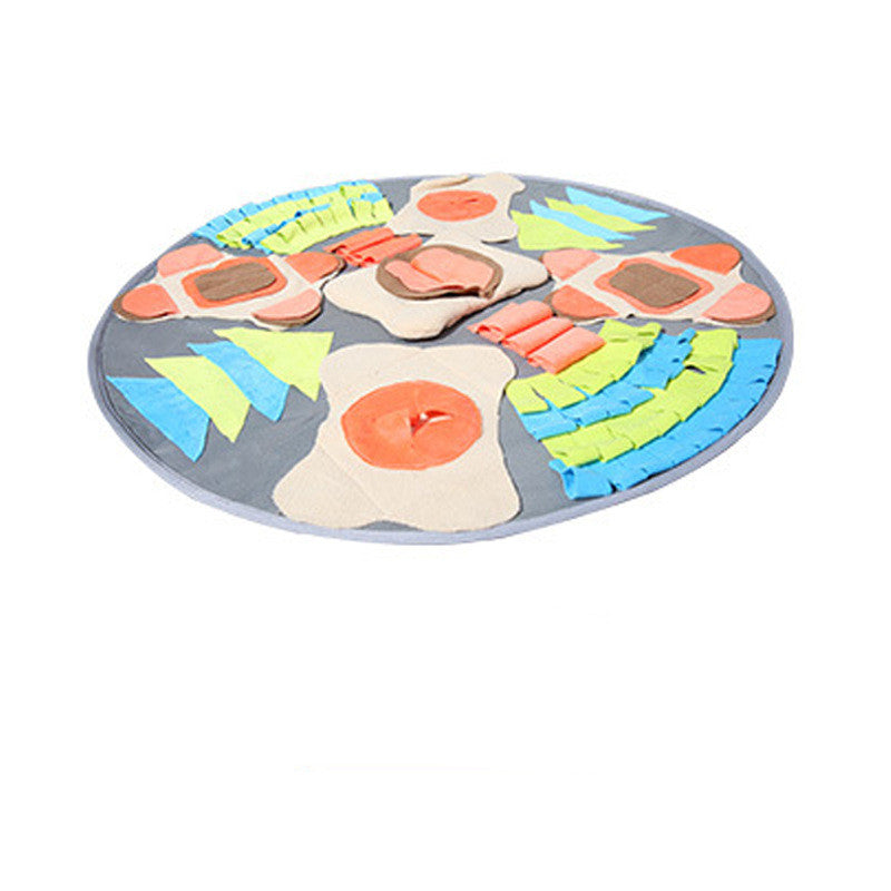 KFX-0050109 Pet Sniffing Pad for Cats and Dogs, Universal Size, Cloth Material, Round Orange and Pink Blue Options, Bone-Shaped Pink Blue
