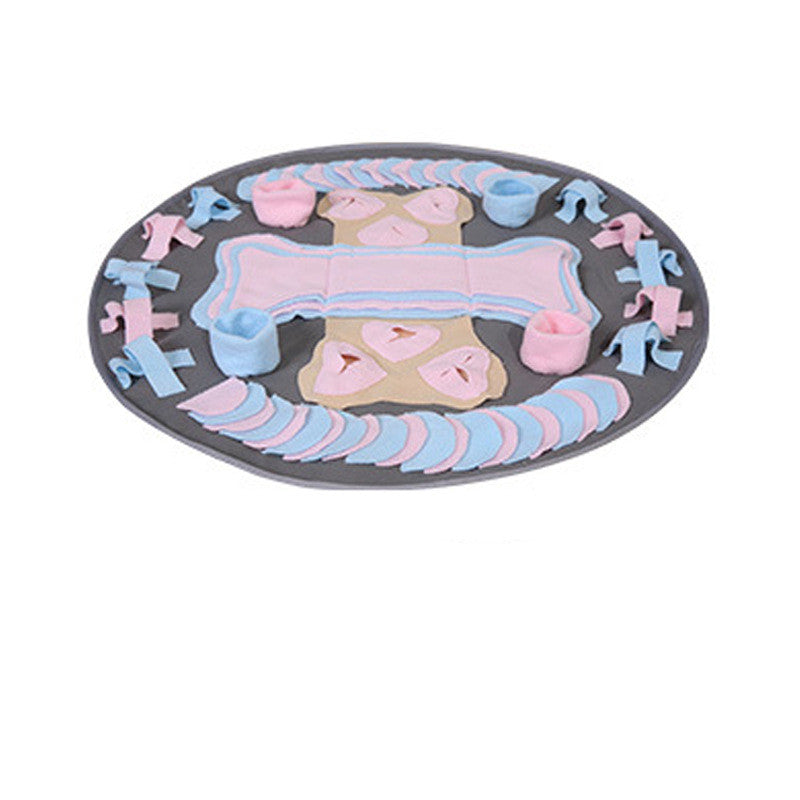 KFX-0050109 Pet Sniffing Pad for Cats and Dogs, Universal Size, Cloth Material, Round Orange and Pink Blue Options, Bone-Shaped Pink Blue