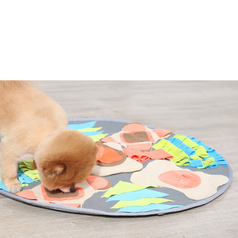 KFX-0050109 Pet Sniffing Pad for Cats and Dogs, Universal Size, Cloth Material, Round Orange and Pink Blue Options, Bone-Shaped Pink Blue