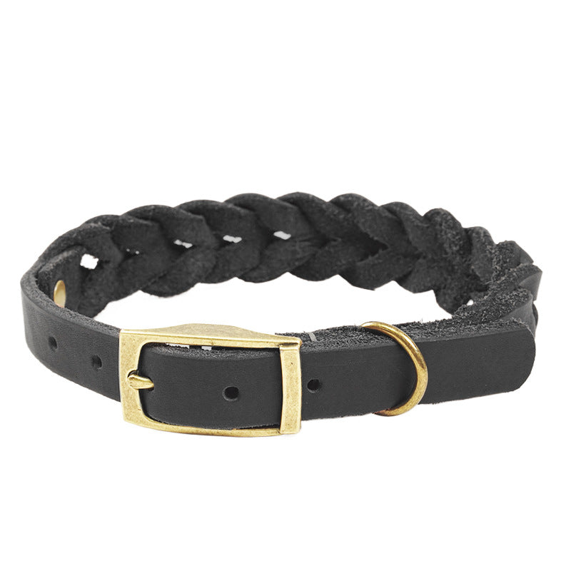 KFX-0051261 Genuine Leather Anti-Pull Dog Leash - Brown & Black Options Available