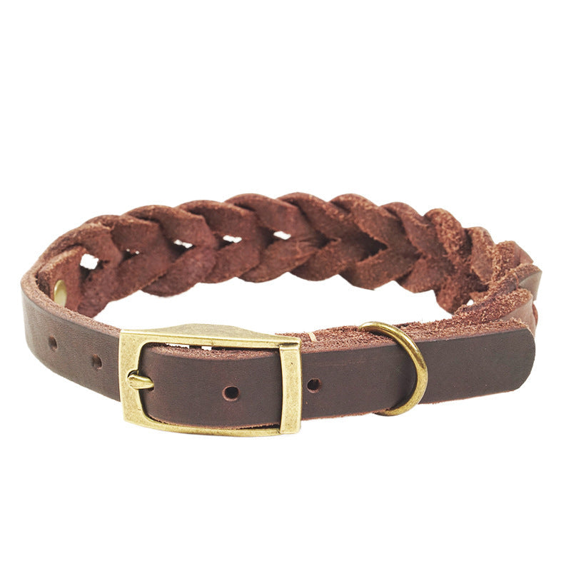 KFX-0051261 Genuine Leather Anti-Pull Dog Leash - Brown & Black Options Available