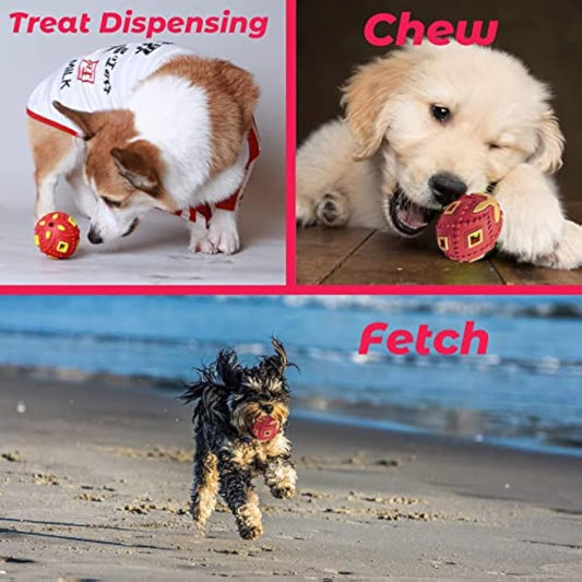 KFX-0052541 Interactive Teething Chew Toy for Small Dogs - Treat Dispensing Egg-Shaped Ball