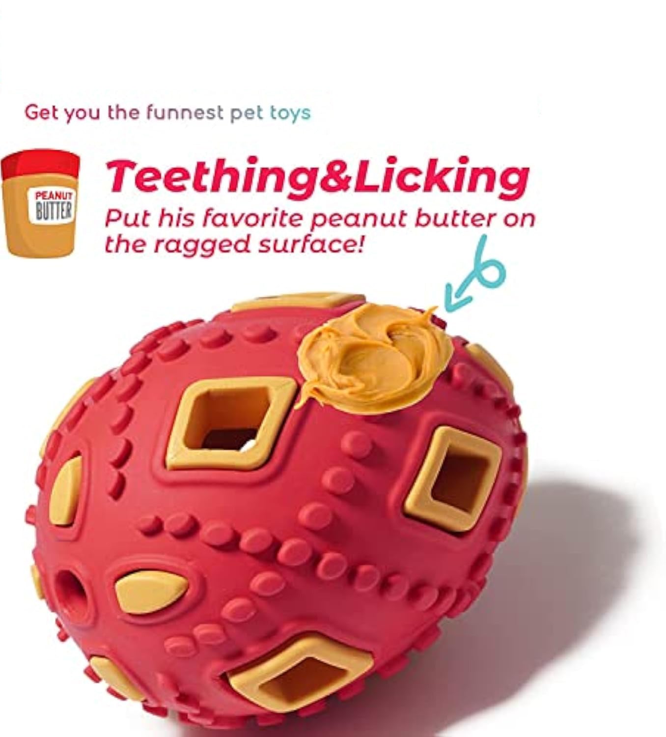 KFX-0052541 Interactive Teething Chew Toy for Small Dogs - Treat Dispensing Egg-Shaped Ball