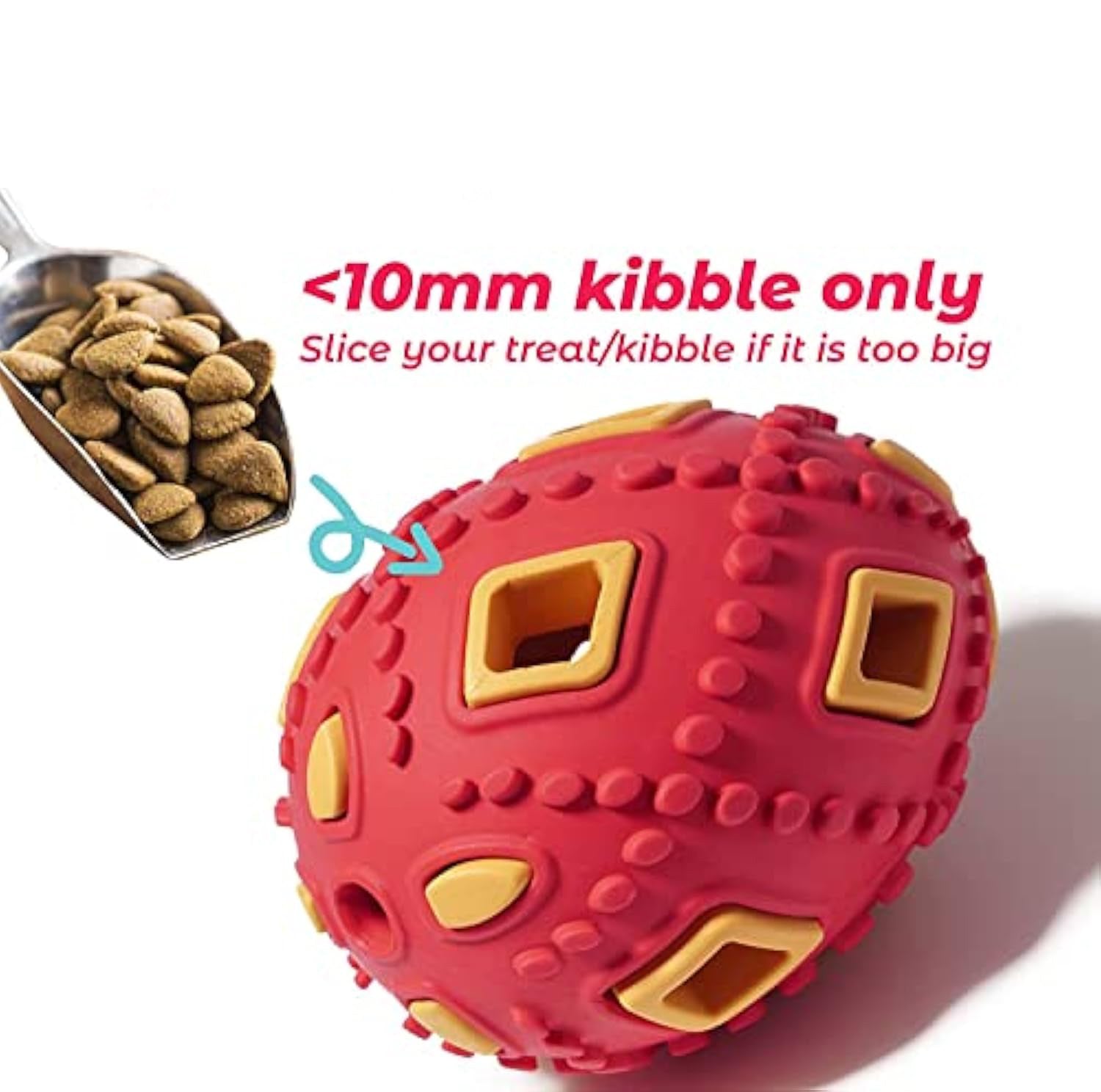 KFX-0052541 Interactive Teething Chew Toy for Small Dogs - Treat Dispensing Egg-Shaped Ball