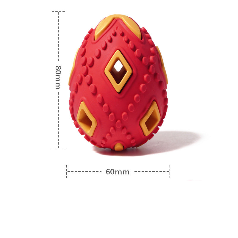 KFX-0052541 Interactive Teething Chew Toy for Small Dogs - Treat Dispensing Egg-Shaped Ball
