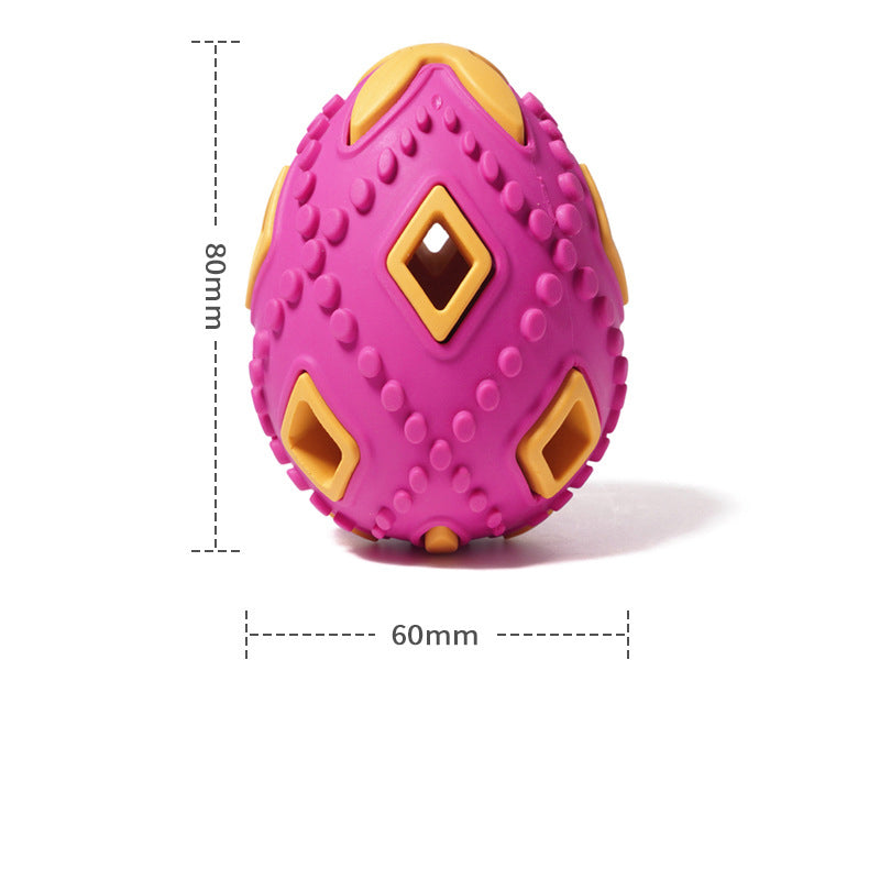KFX-0052541 Interactive Teething Chew Toy for Small Dogs - Treat Dispensing Egg-Shaped Ball
