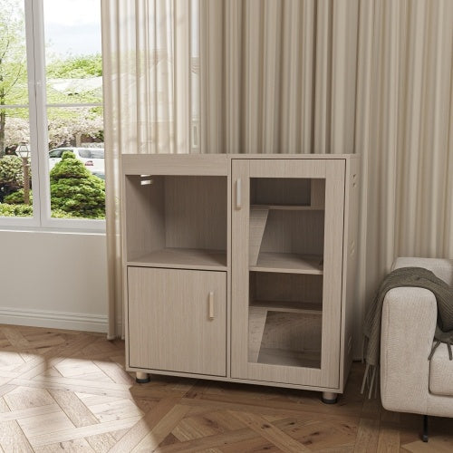 KFX-0052925 4-Tier Wooden Guinea Pig and Hamster Cage with Lockers and Acrylic Windows