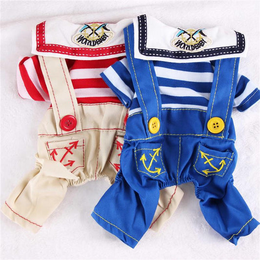 KFX-0053693 Navy Blue Dog Outfit with Paw Print Design for Small to Extra Large Dogs