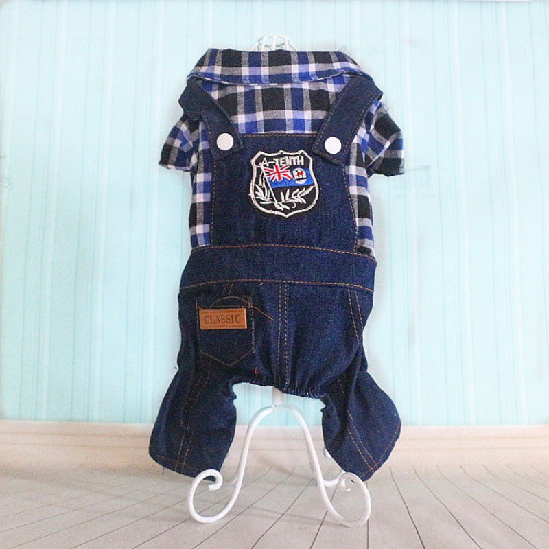 KFX-0053693 Navy Blue Dog Outfit with Paw Print Design for Small to Extra Large Dogs