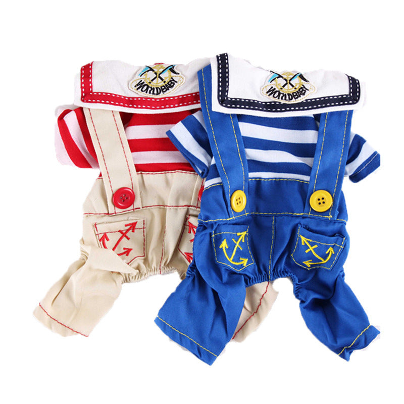 KFX-0053693 Navy Blue Dog Outfit with Paw Print Design for Small to Extra Large Dogs