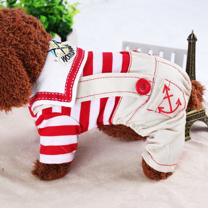 KFX-0053693 Navy Blue Dog Outfit with Paw Print Design for Small to Extra Large Dogs