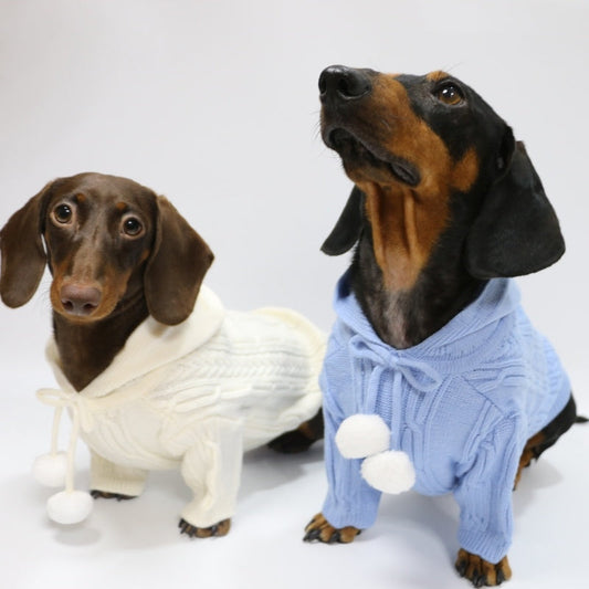 KFX-0053821 Hooded Sweater for Dogs - Warm Two-leg Design in Sky Blue or Beige, Sizes XS-XL