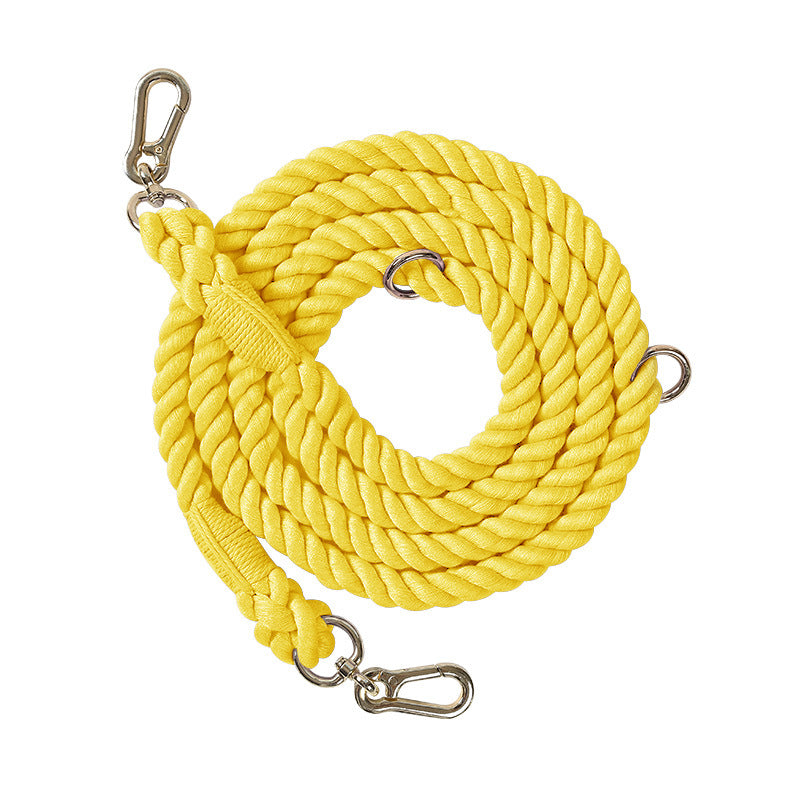 KFX-0054845 Multifunctional Braided Double-Ended Dog Leash for Active Walking